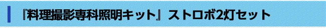 『料理撮影専科照明キット』ストロボ2灯セット